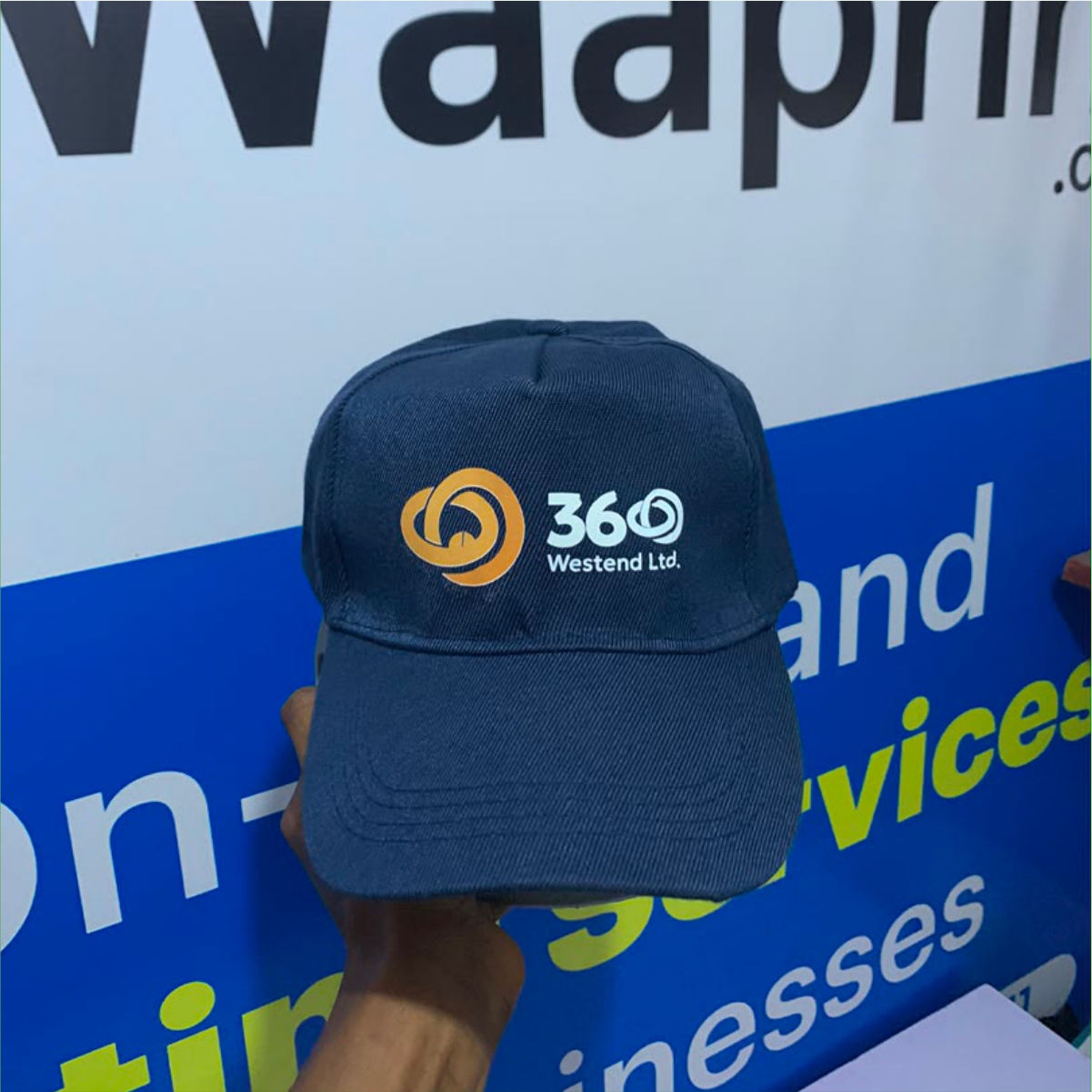 Custom face cap branding by Waaprint in Nigeria