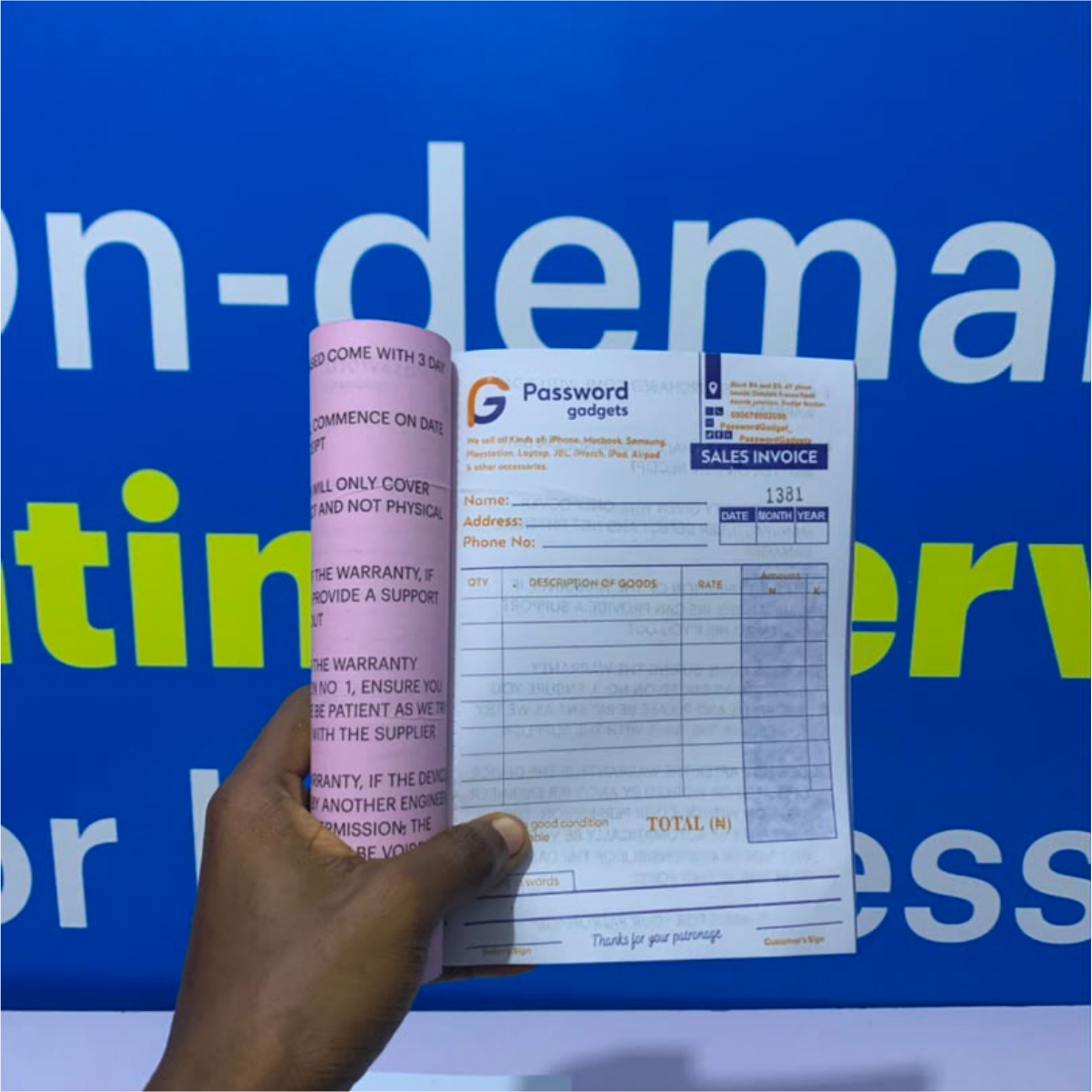 Invoice books printed by Waaprint