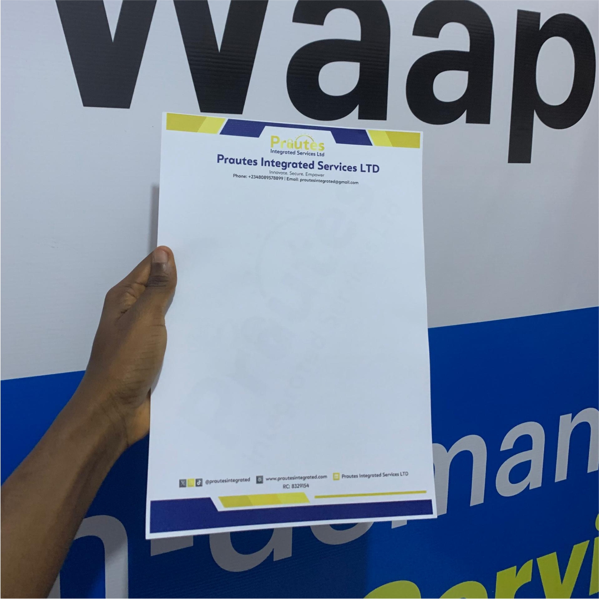 Letterheads printed by Waaprint