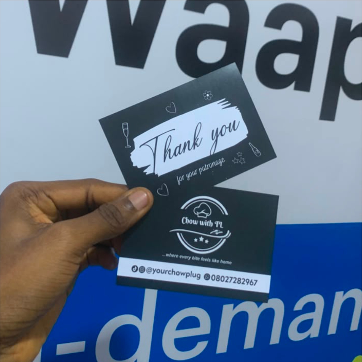 Thank you cards printed by Waaprint in Nigeria