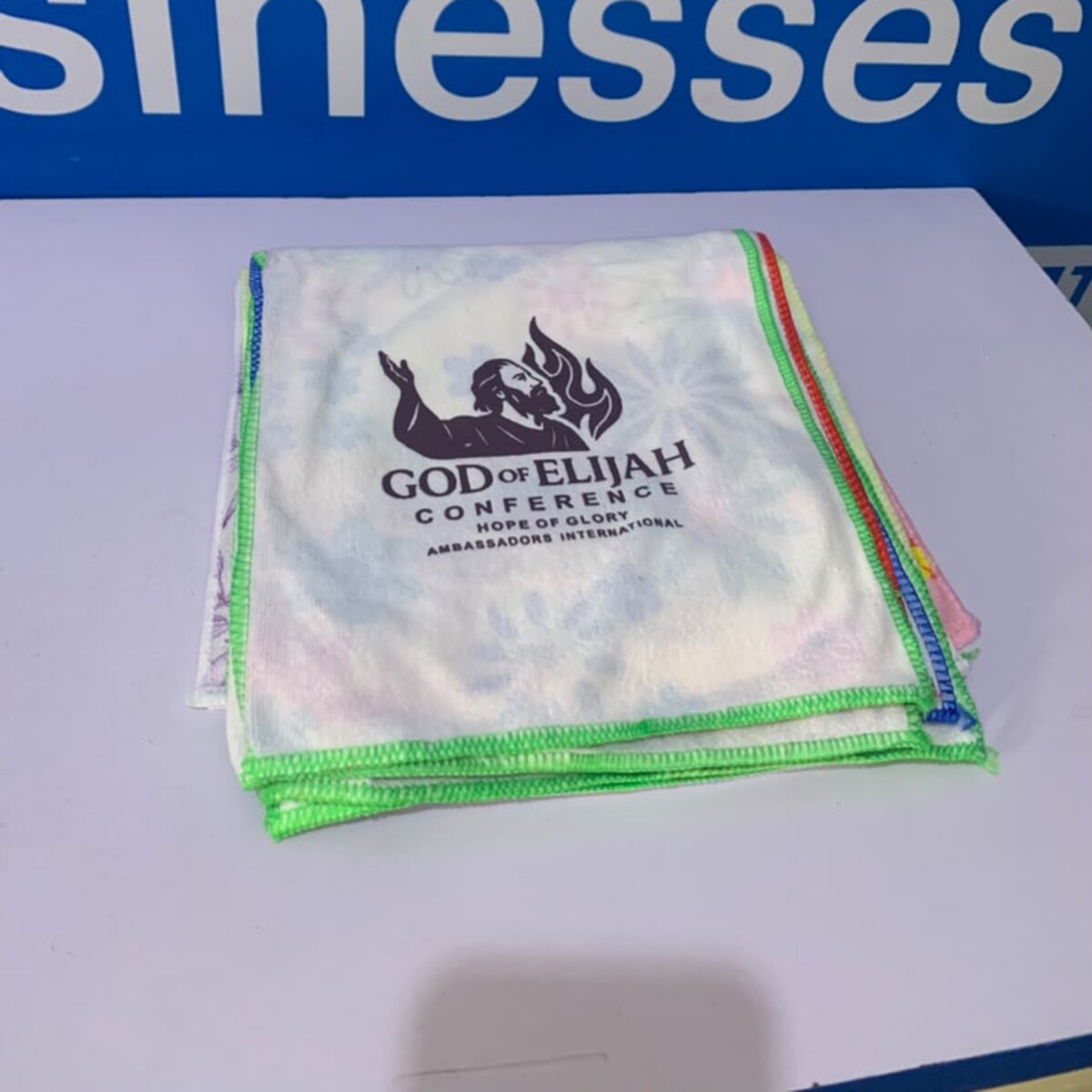 Custom branded cotton towels printed by Waaprint in Nigeria